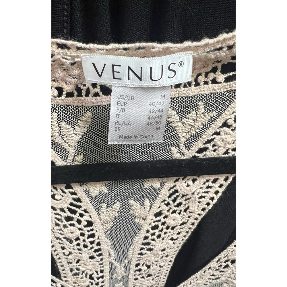 Venus Lace Pearl Button Lace Vest Ivory Size M Cottagecore Minimalist Party - Picture 3 of 4